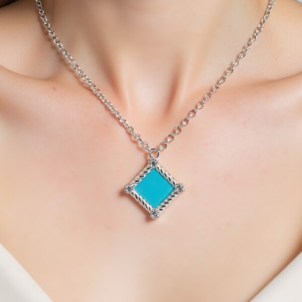 Olympia Necklace with lab-grown diamonds and enamel