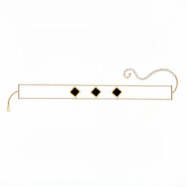 Olympia Choker Necklace with lab-grown diamonds and enamel. - Image 2