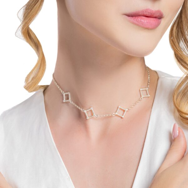 Olympia Mini Choker Necklace with lab-grown diamonds, and enamel - Image 2