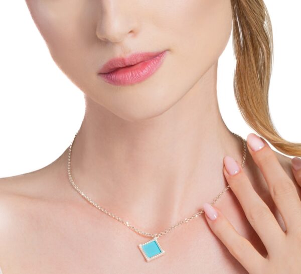 Olympia Necklace with lab-grown diamonds and enamel - Image 3