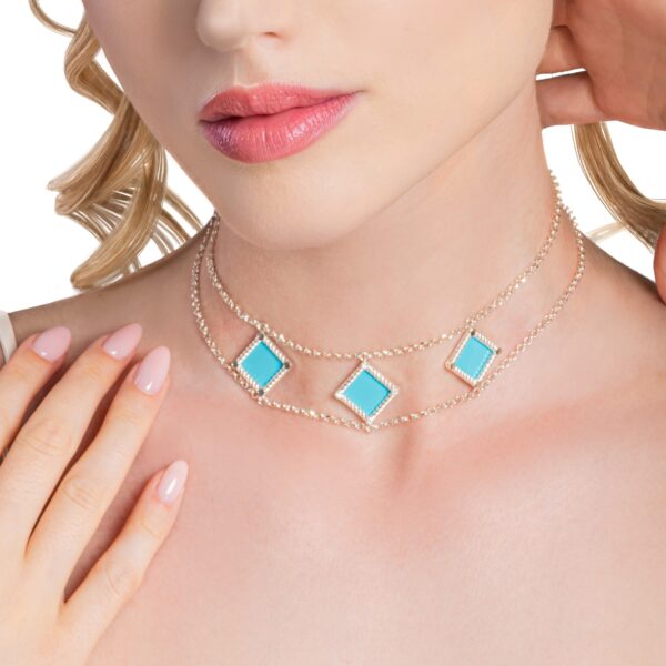 Collana Choker Olympia con diamanti lab-grown e smalto