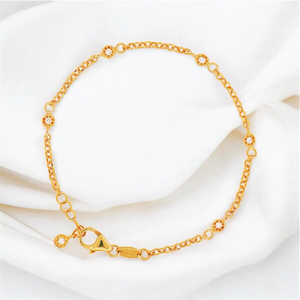 Bracciale Eden in argento con placcatura in oro 22 carati e diamanti coltivati in laboratorio