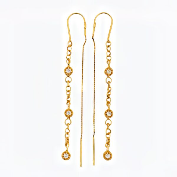 Eden Drop Earrings in 22k Gold-Plated Silver with Lab-Grown Diamonds